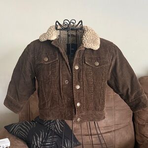GAP Brown Corduroy Kids Jacket with Sherpa Collar